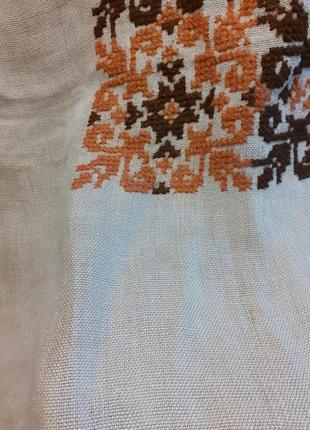 Скатерть льняная лен с вышивкой салфетка6 фото