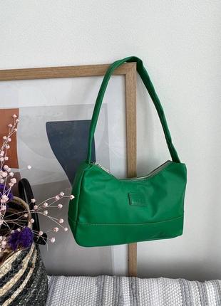 Зелена сумка багет сумочка через плече клатч кроссбоди