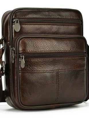 Кожаные мужские сумочки через плечо, сумка барсетка мессенджер, swan-205  планшетка натуральная кожа