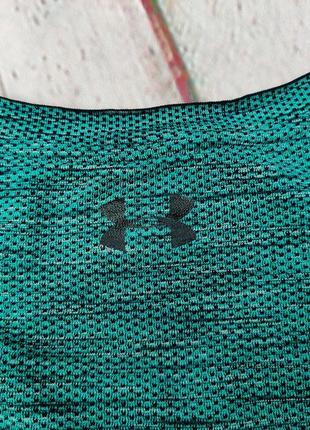 Футболка мужская спортивная зеленая under armour threadborne5 фото