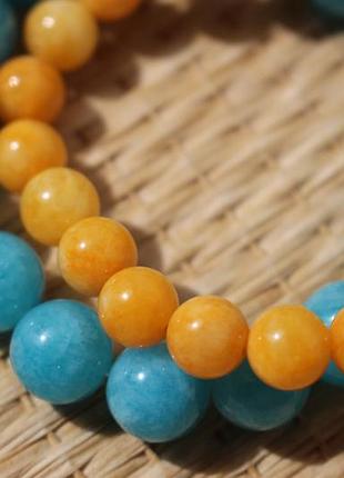 💙💛 патріотичні браслети з натурального каменю кварц.