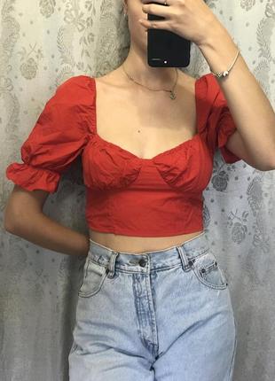 Кроп топ с фонариками h&m