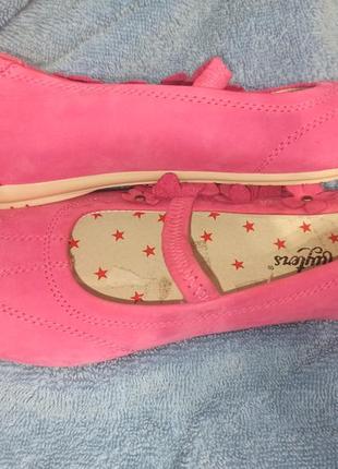 Балетки (туфлі) для дівчинки р34 натуральний набук (шкіра)