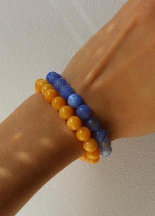 💙💛 патріотичні браслети з натурального каменю кварц.