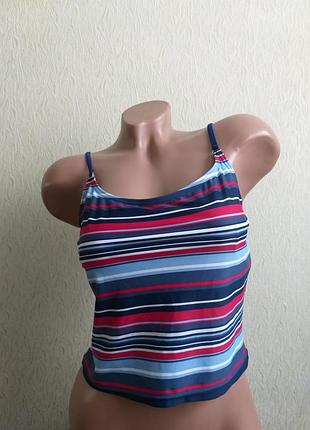 Топ в смужку. майка. верх купальника танкіні. топік эластиковый.