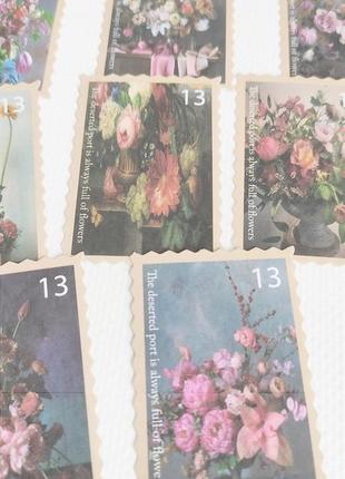 Набір марки для скрапбукінгу, стікери квіти, наклейки5 фото