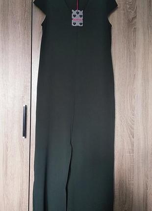 Новое длинное оливковое платье сукня сарафан размер 46-48