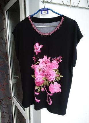 Стильная блуза туника корея, xxl 52-561 фото