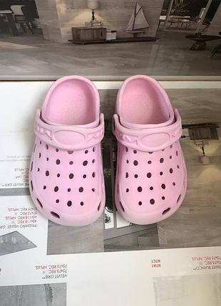 Кроксы детские розовые crocs крокси дитячі сабо слипоны р.26🇨🇳
