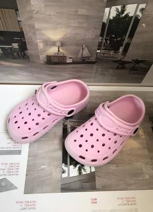 Кроксы детские розовые crocs крокси дитячі сабо слипоны р.26🇨🇳3 фото