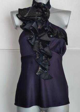 Шовкова блуза, топ karen millen з паєтками