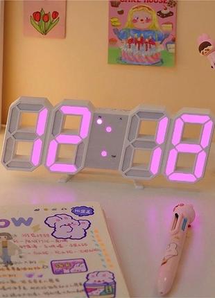 Электронные led часы с функцией будильника и температуры белые / електронний годинник будильник1 фото