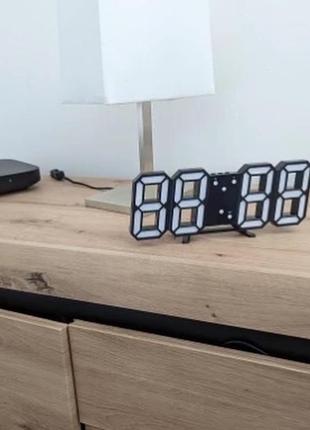 Электронные led часы с функцией будильника и температуры белые / електронний годинник будильник6 фото