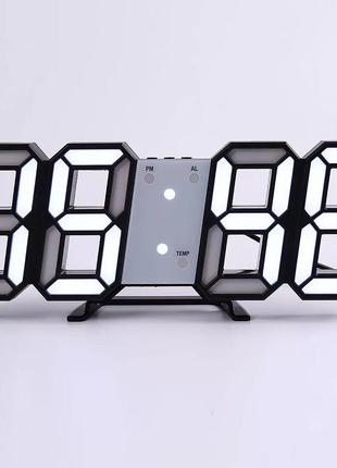Электронные led часы с функцией будильника и температуры белые / електронний годинник будильник4 фото