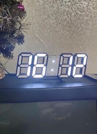 Электронные led часы с функцией будильника и температуры белые / електронний годинник будильник7 фото