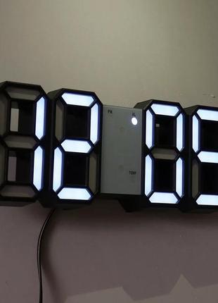 Электронные led часы с функцией будильника и температуры белые / електронний годинник будильник3 фото