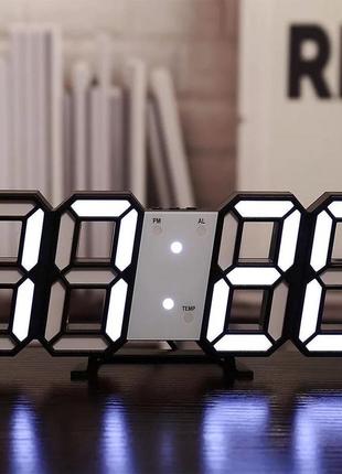 Электронные led часы с функцией будильника и температуры белые / електронний годинник будильник2 фото