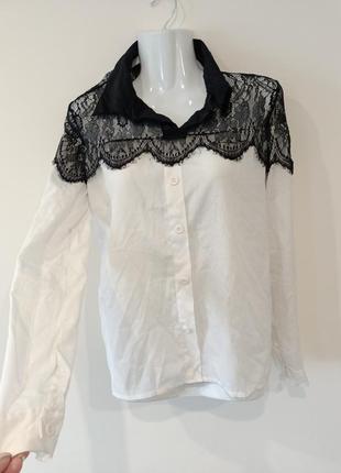 Блуза сорочка з мереживом
