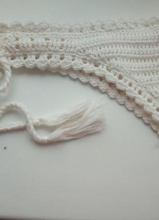 Вязанные бикини, вязанные белые трусики, низ купальника2 фото