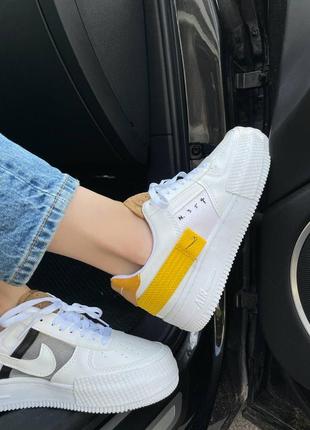 Кроссовки nike n.354 white yellow2 фото