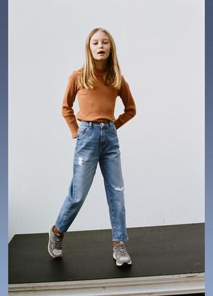 Джинси з високою посадкою zara kids denim