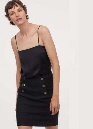 Чорна спідниця з гудзиками xxl