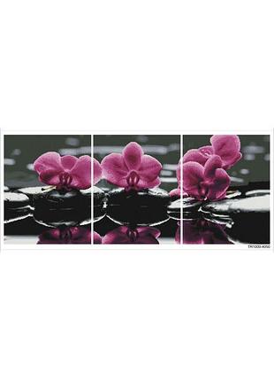 Набір алмазної мозаїки триптих colorart 3х40х50 орхідеї tr1000
