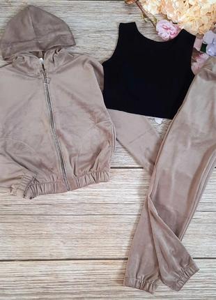 Велюровий костюм для дівчаток