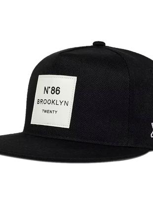 Кепка cнепбек brooklyn с прямым козырьком черная, унисекс wuke one size