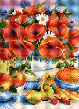 Алмазна мозаїка colorart 30х40см букет маків st432