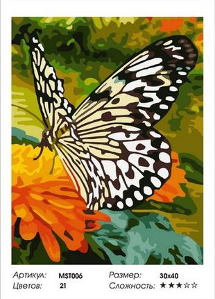 Набор для рисования по номерам colorart бабочка 40x50 mst006 с подрамником