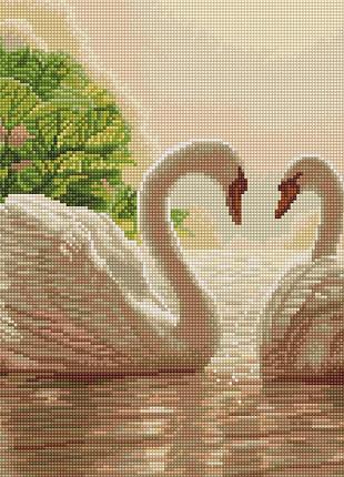 Набір для алмазної мозаїки colorart пара лебедів 40х50см sp022