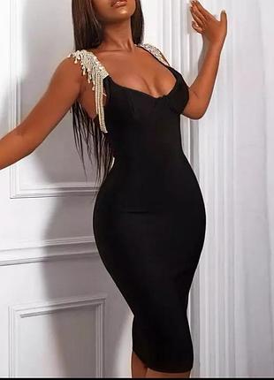 Розкішний люкс бандажну сукню камені стрази xs/s/m/l5 фото