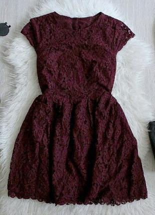 Шикарное платье h&m бордового цвета3 фото