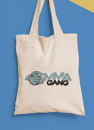 Эко-сумка, шоппер, повседневная с принтом  "мма gang" push it