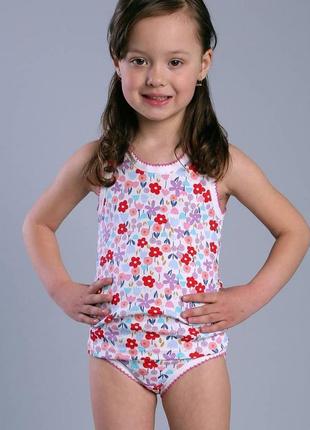 Дитяча футболка з натуральної бавовни (рібана) квітковий принт український виробник2 фото