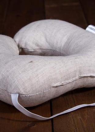 Льняная детская дорожная подушка, подушка для шеи7 фото