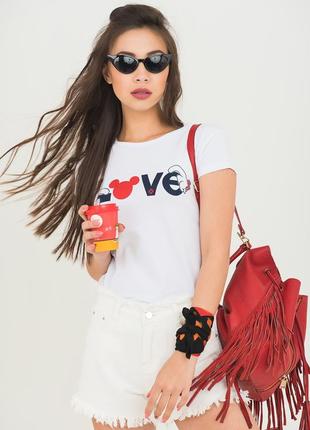 Якісна стрейчева біла футболка my serenad,тура