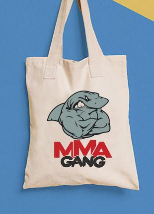 Еко-сумка, шоппер, щоденна з принтом "акула мма gang" push it