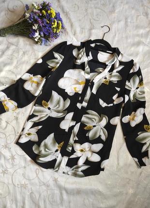 Блуза в цветочный принт,р.м1 фото
