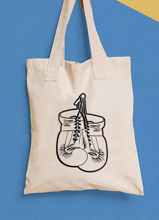 Еко-сумка, шоппер, щоденна з принтом "мма: боксерські рукавички" push it1 фото