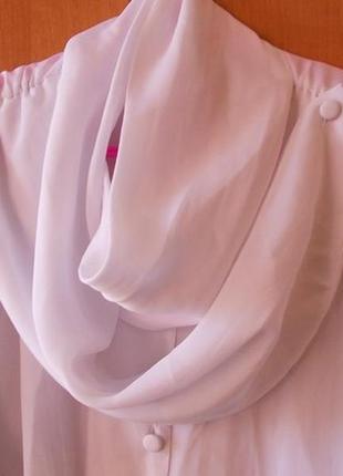 Легкая шифоновая белая блузка3 фото