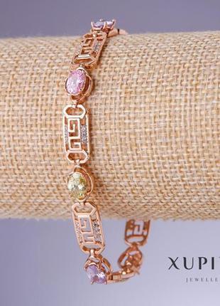 Браслет xuping арнамент з різнокольоровими цирконами разноцветными