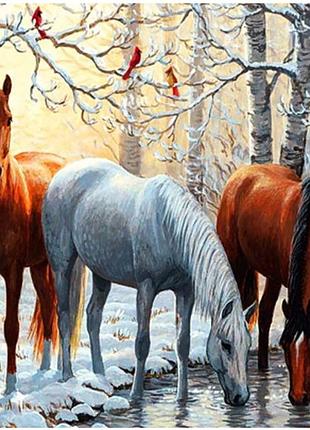 Набор для рукоделия colorart 40х50 лошади у пруда sp005