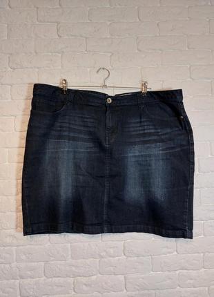 Фирменная стрейчевая джинсовая юбка1 фото
