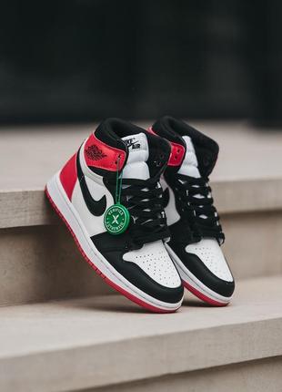 Мужские высокие кожаные кроссовки nike air jordan 1 #найк1 фото