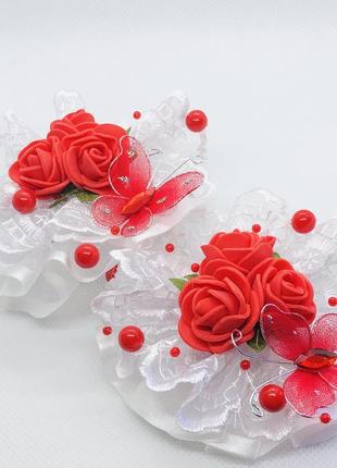 Набір бантиків для дівчинки з трояндами1 фото
