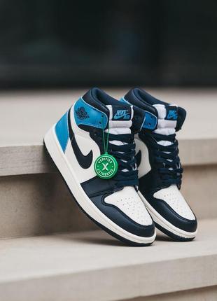 Женские высокие кожаные кроссовки nike air jordan 1 #найк