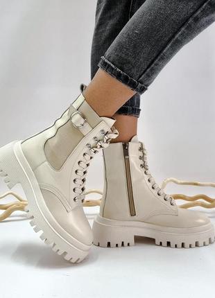 Зимові жіночі черевики з натуральної шкіри3 фото