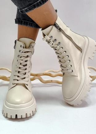 Зимові жіночі черевики з натуральної шкіри2 фото